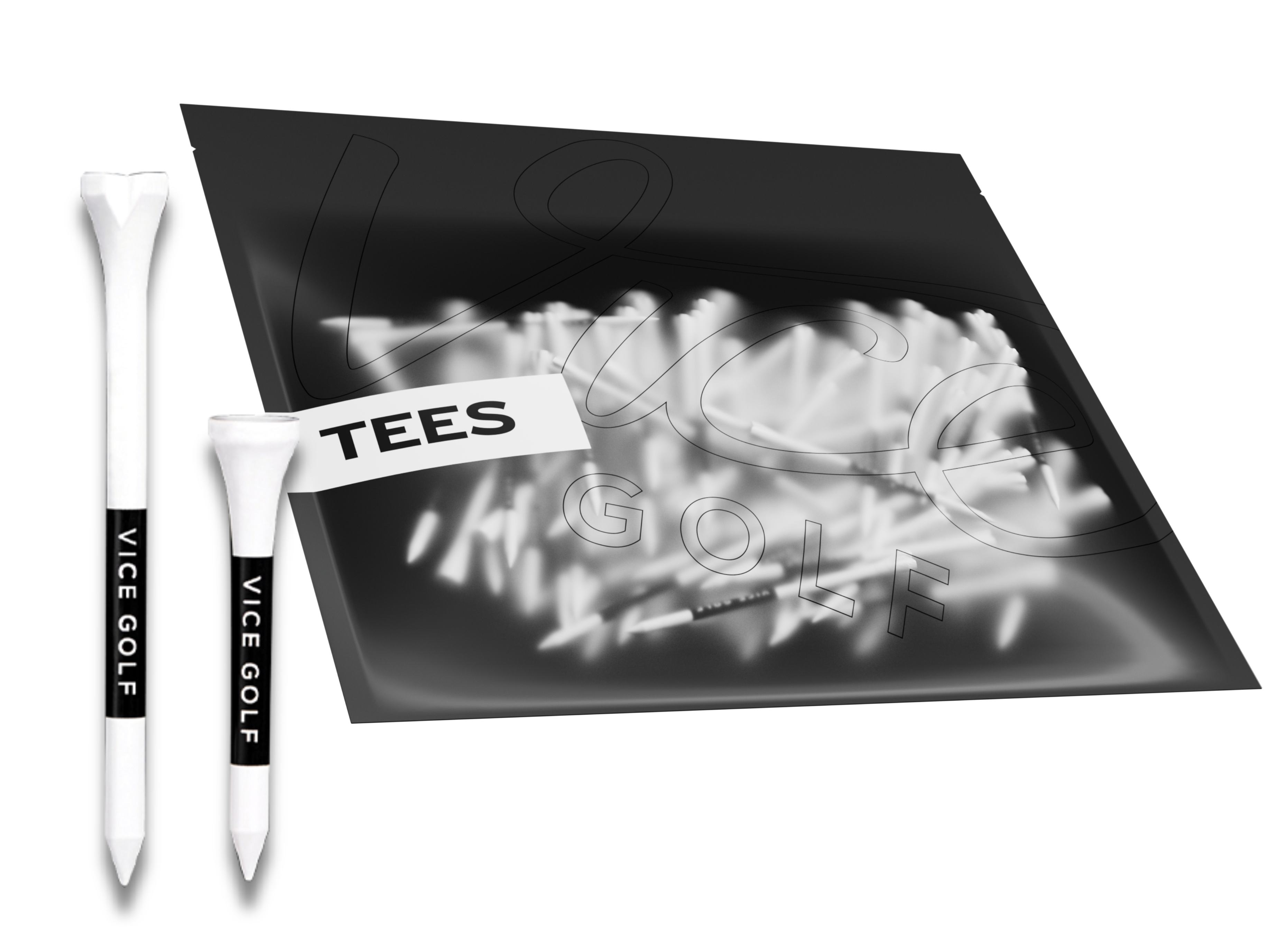 Vice Golf Bamboo Tees 75 Pack, White (Driver & Short Mix) photo 1