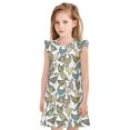 thumbnail image 1 of Balery Funny Chicken Camisón de princesa para niñas, pijama de algodón con mangas abullonadas, suave y bonito.-X-Large, 1 of 6