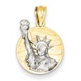 thumbnail image 1 of 14K Yellow Gold Small Lady Liberty on American Flag Disk Pendant, 1 of 2