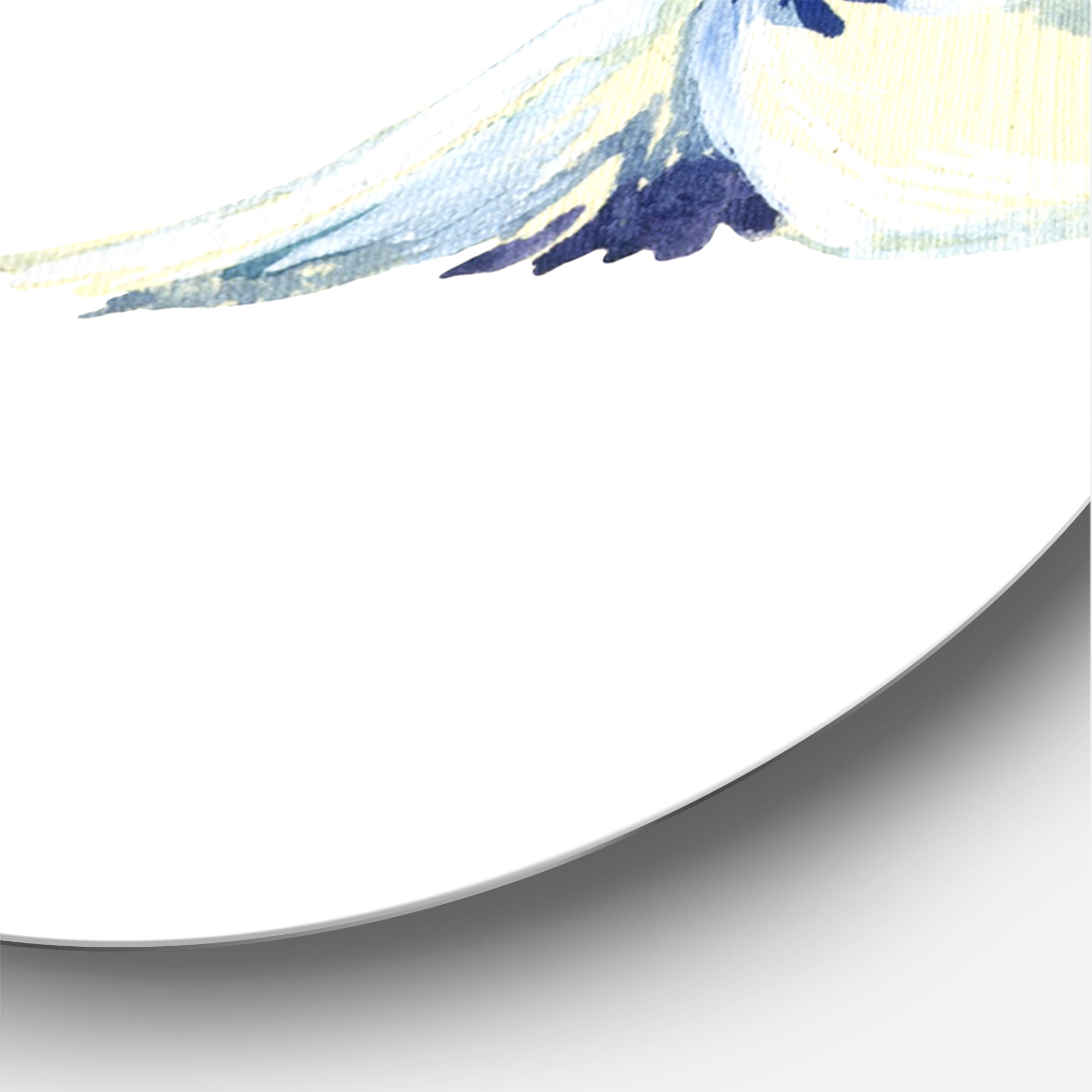 Designart 'Red Full Moon With Asian Crane Bird' Traditional Circle Metal Wall Art 11x11 - Disc of 11