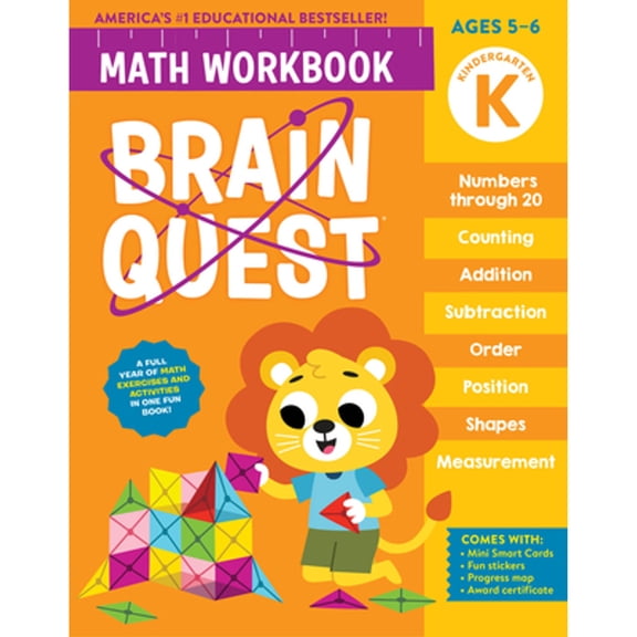 Pre-Owned Brain Quest Math Workbook: Kindergarten (Brain Quest Math Workbooks), 9781523524211, 1523524219, Paperback, Workbook edition