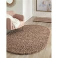 thumbnail image 1 of Unique Loom 3151419 5 x 8 ft. Solid Shag Oval Rug, Cocoa, 1 of 15