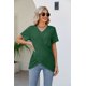 thumbnail image 1 of Camiseta plisada con nudo retorcido para mujer, Jersey Irregular con cuello en V, Tops de manga corta, camisetas informales de Color sólido para mujer, novedad de verano, 1 of 4