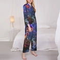 thumbnail image 3 of Fotbe Jungle Path Glowing Mushrooms Pattern Long Sleeve Pajama Set for Women,Sleepwear Set,2-piece Loungewear Set,Soft PJs Comfy Nightwear with Pockets -Large, 3 of 7