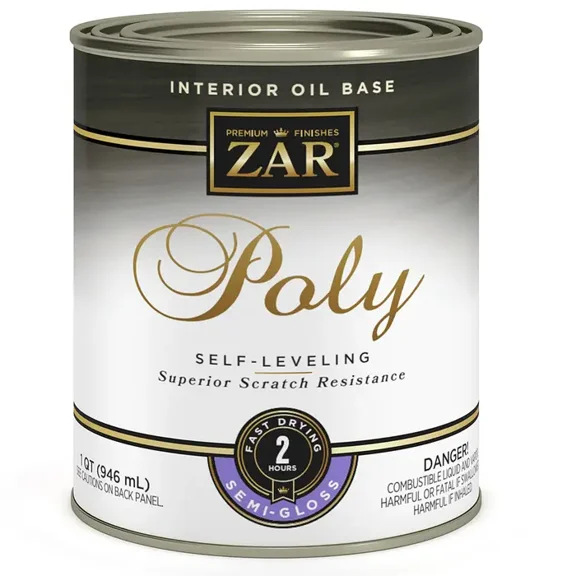 qt UGL 33012 Clear Zar, Poly SL Interior Oil-Based Polyurethane Finish, Semi-Gloss
