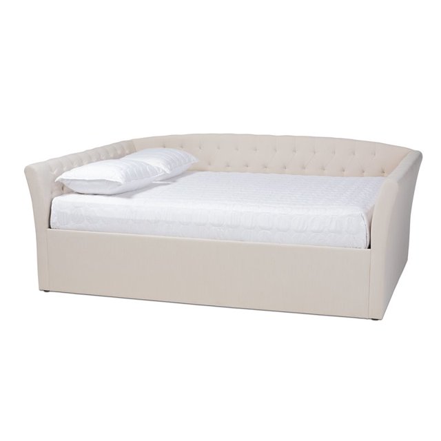 Baxton Studio Delora Full Size Beige Upholstered Daybed