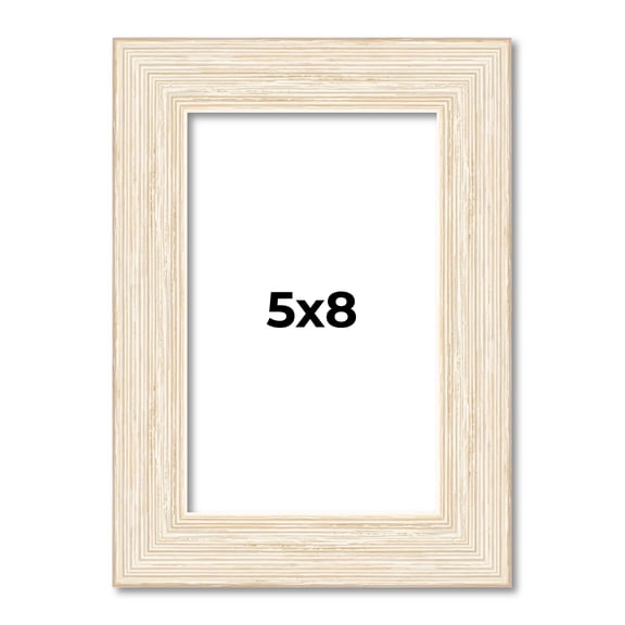 5x8 In Frame White Real Wood Picture Frame Width 1.5 inches | Interior Frame Depth 0.5 inches |