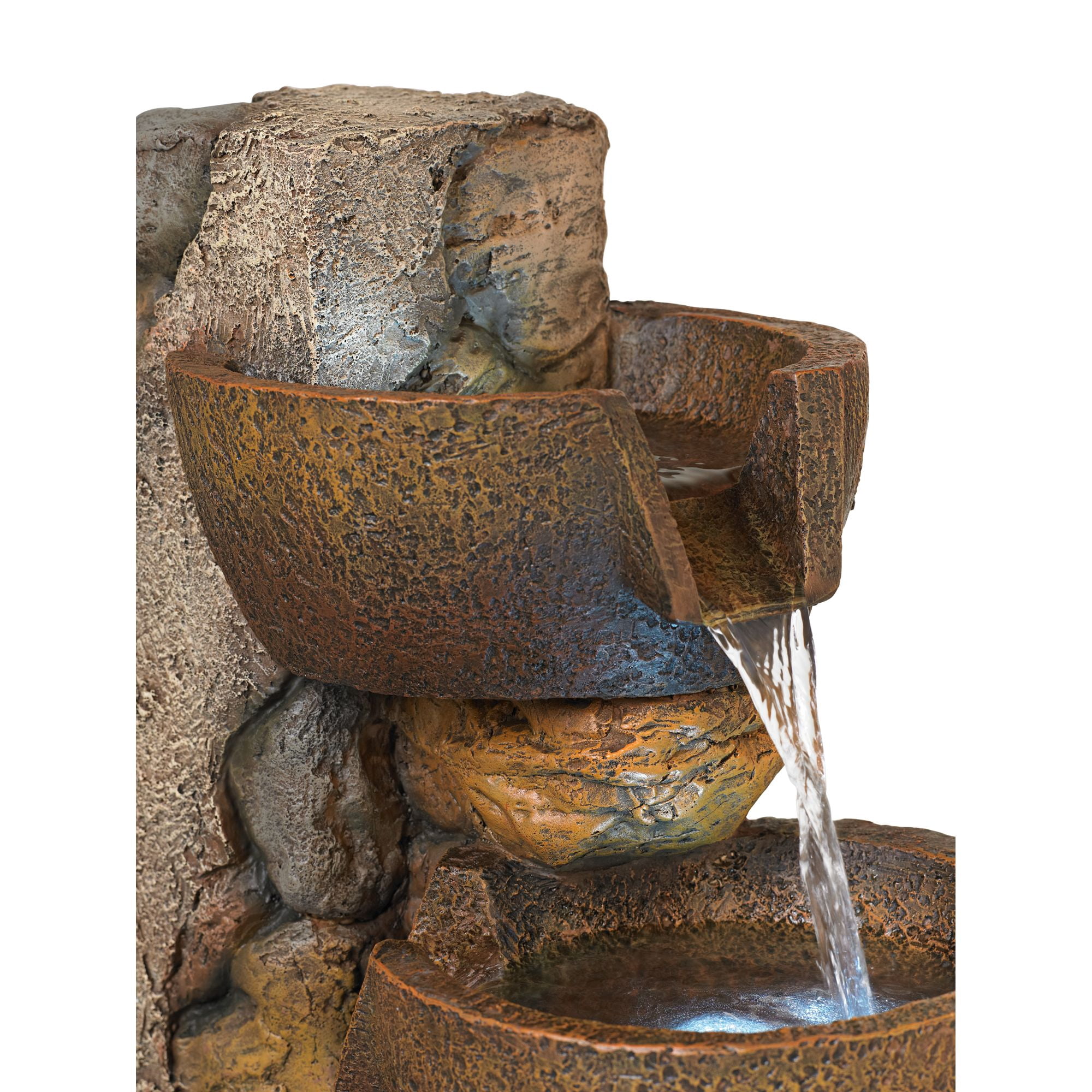 Ashmill Urn 29" High Large Rustic Indoor Outdoor Decor Faux Stone Floor Fountain with Light LED Outside Garden