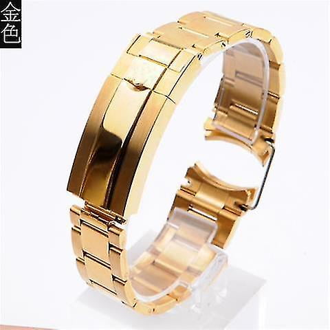 Watch Bracelet For Rolex Daytona Water Ghost Submariner Watch Accessories Band Chain 20mm 21mm Solid Stainless Steel Watch Strap-all Gold-QIUPING
