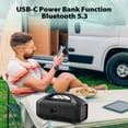 thumbnail image 5 of Altavoz portátil Tribit StormBox Blast: sonido estéreo fuerte de 90 W con XBass, altavoz Bluetooth resistente al agua IPX7 con luz LED, PowerBank, Bluetooth 5.3 y TWS, ecualizador personalizado, tiemp, 5 of 5
