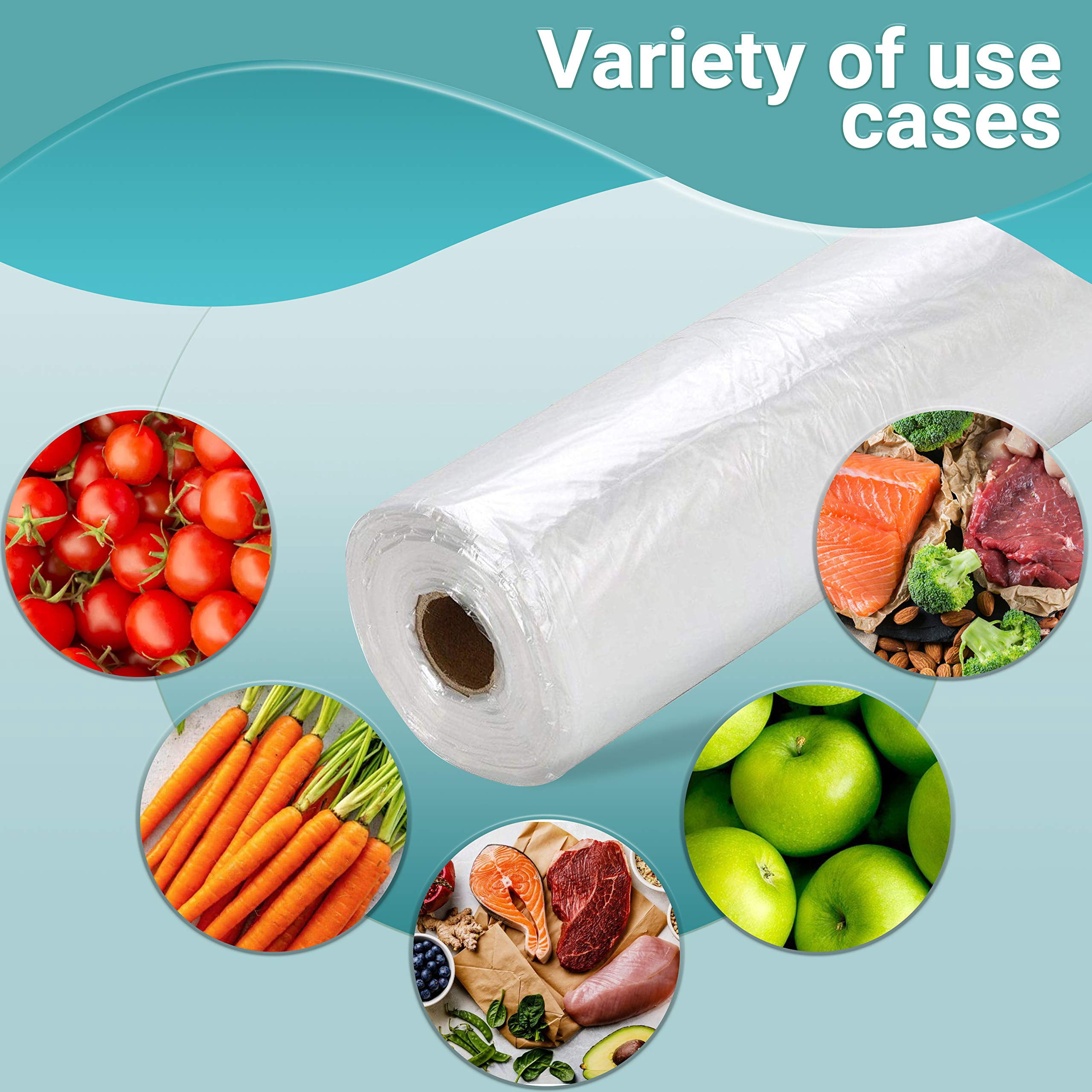 Clear Plastic Produce Bags, Warning Printed Polyethylene, 2000 Count, 10 x 15 in