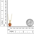 thumbnail image 2 of Gem Stone King 3.64 Cttw Twilight Orange Mystic Quartz and White Lab Grown Diamond 18K Yellow Gold Plated Silver Pendant Necklace for Women with 18 inch Chain, 2 of 4