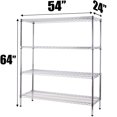thumbnail image 2 of 24" Deep x 54" Wide x 64" High 4 Tier Commercial Storage Rack Unit | NSF Chrome Wire Shelving Kit, 2 of 5