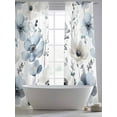 thumbnail image 5 of Spring Floral Sheer Curtains for Living Room Bedroom, Light-filtering Sheer Curtain, Watercolor Grey Blue Flower Retro Rod Pocket Voile Window Treatment Drapes, 52’’Wx84’’L, 2 Panels Set, 5 of 7