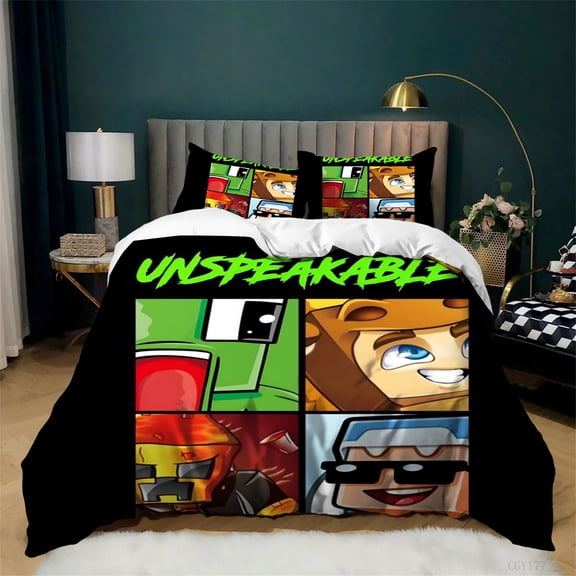 3pcs Unspeak_able Bedding Set Ultra Soft Duvet Cover Set Lightweight Comforter Set All Season Quilt Cover for Bedroom