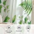 thumbnail image 6 of Spring Botanical Sheer Curtains 54" Long, Green Ivy Ferns Oak Leaves Light Blue Light Filering Curtains, Breathable Simi Curtain Privacy Drapes for Kitchen Bathroom Nursery Small Window Treatment, 6 of 6