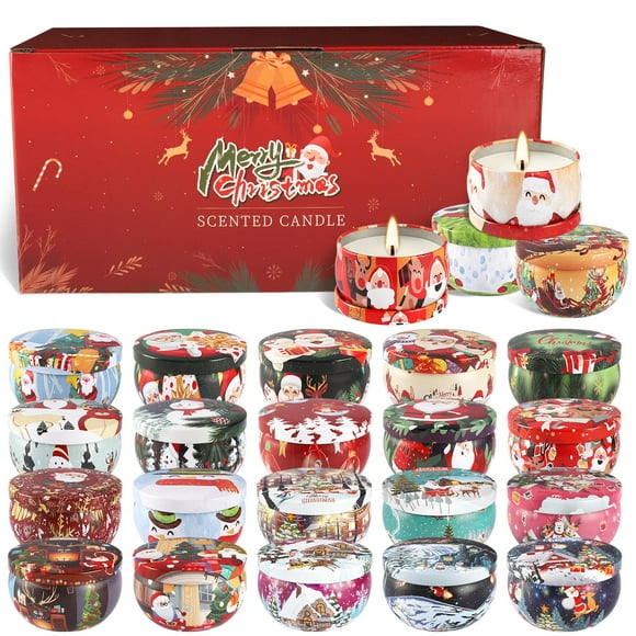 Velas aromáticas navideñas Wfmolcand, 24 unidades, 75 ml, cera de soja