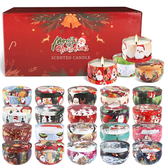 Velas aromáticas navideñas Wfmolcand, 24 unidades, 75 ml, cera de soja