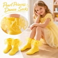 thumbnail image 4 of Ruffle Ankle Socks for Girls with Pearl Double Lace Frilly Socks for Kids Stretchy Fit Princess Style Dress Socks, 4 of 6