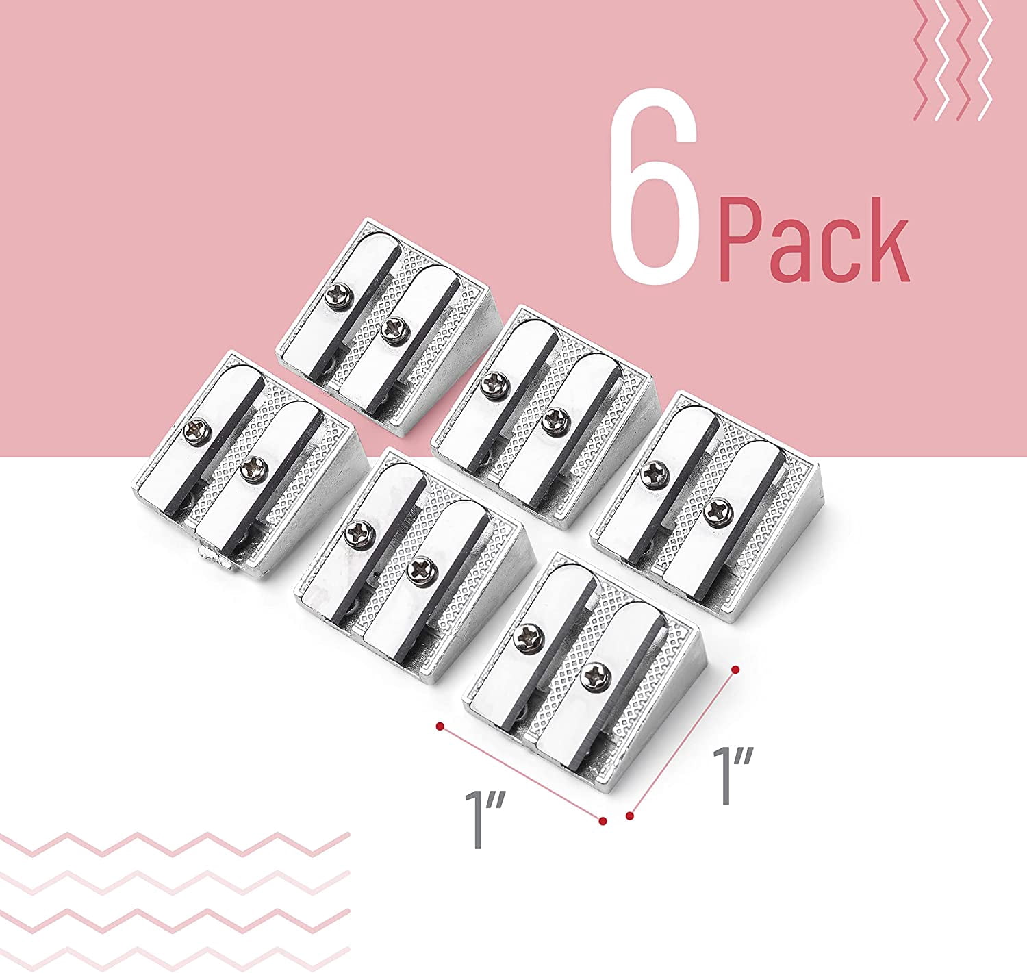 Mr. Pen- Pencil Sharpener, Sharpener, Pack of 6, Metal Pencil Sharpener, Pencil Sharpener Manual, 2 Holes