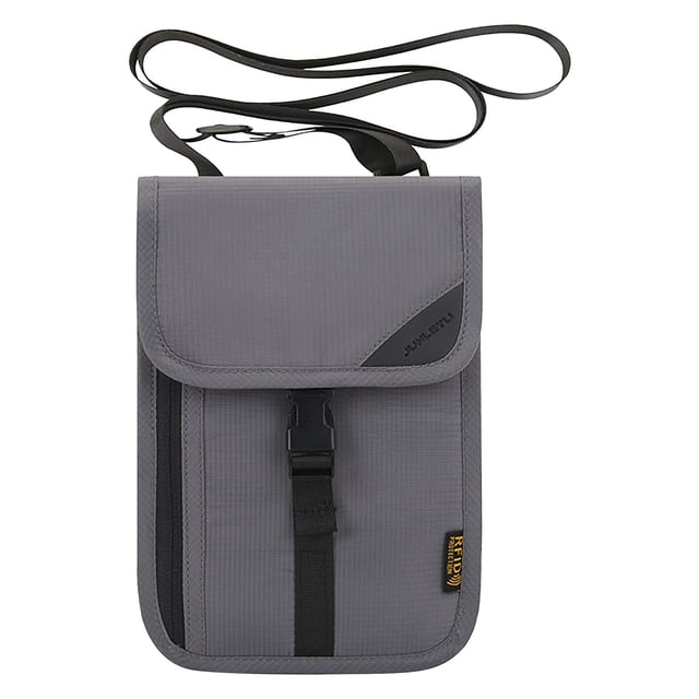 Neck Bag Travel Documents, Waterproof Mobile Phone Holder, Adjustable Shoulder Strap, Durable Polyester Fabric, For Business Travel, Secure Hanging Design, Compact Fits Passport, Everyday Akmoler