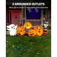 thumbnail image 3 of Rallonge Extérieure d'Halloween de 25 Pi à Multiples Prises, Espacement Uniforme, 3 Prises avec Couvercle de Sécurité, Fil Étanche 16/3 SJTW pour Lumières Extérieures et Décorations des Fêtes Vert 25 Pi, 3 of 5