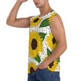 thumbnail image 3 of Balery Sunflowers Camisetas sin mangas para hombre, absorbe la humedad y protege contra el mal olor.-Small, 3 of 7
