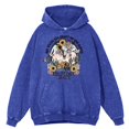 thumbnail image 3 of Sudadera con capucha retro desgastada para hombre, con estampado de "Hermosa y loca" y "Viaje por el desierto", informal, holgada, 100 % algodón, con capucha suave, 3 of 5