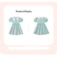 thumbnail image 5 of Emy Dola 2-7T Little Girls Lace Lapel Collar Cotton Dress Short Sleeve Foral Bunny Applique Tunic Summer Dresses, 5 of 10