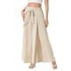 thumbnail image 4 of Pantalones Palazzo Largos de Pierna Ancha de Cintura Alta con Abertura Chic para Mujeres S Color Albaricoque, 4 of 6