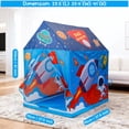 thumbnail image 2 of Kids Play Tent Playhouse Indoor Tent for Kids Boys Toddler, Large Castle Play House Bed Tents Spaceship Outer Space Rocket Blue, 2 of 7