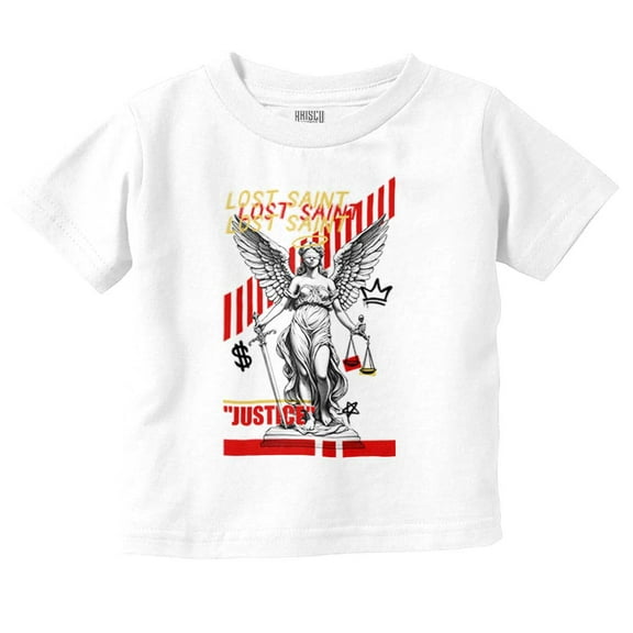 Lost Saint Justice Angel Statue Toddler Boy Girl T Shirt Infant Toddler Brisco Brands 6M