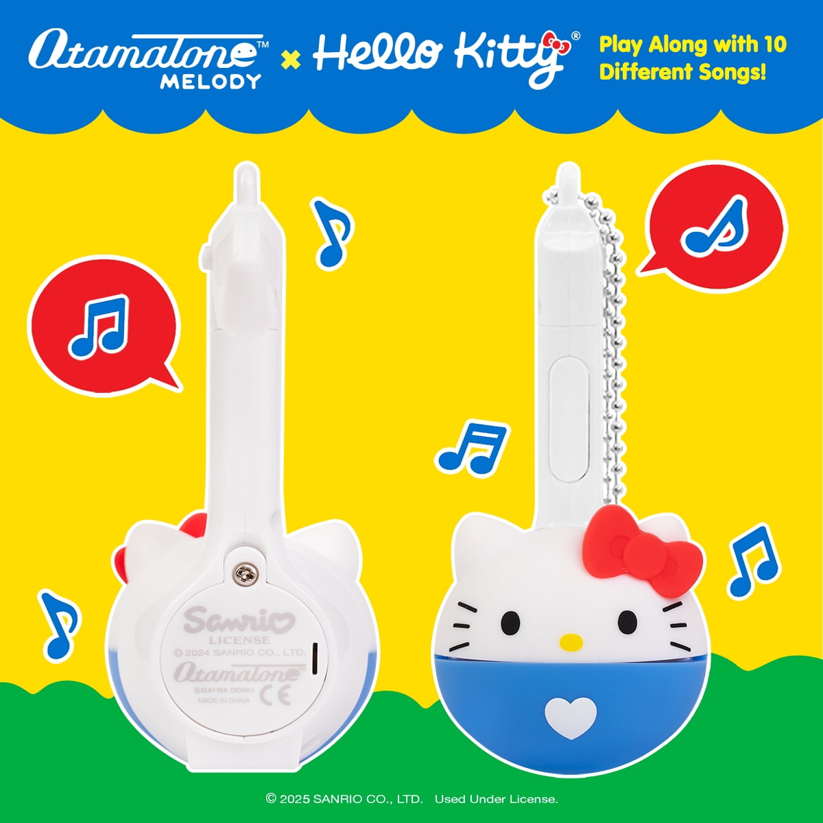Otamatone Melody Sanrio Portable Small Size Electronic Keychain Musical Toy from Japan - Hello Kitty