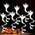 thumbnail image 5 of 24 piezas de decoraciones de Halloween colgantes en espiral, serpentinas de fantasmas de Halloween para el techo, decoración de terror espeluznante, decoraciones para fiestas de Halloween, 5 of 5