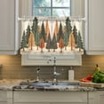 thumbnail image 2 of Yayeee Kitchen Curtains Light Filtering 27"x36" Rod Pocket Short Cafe Window Panel, Brown Christmas Trees, 2 of 7