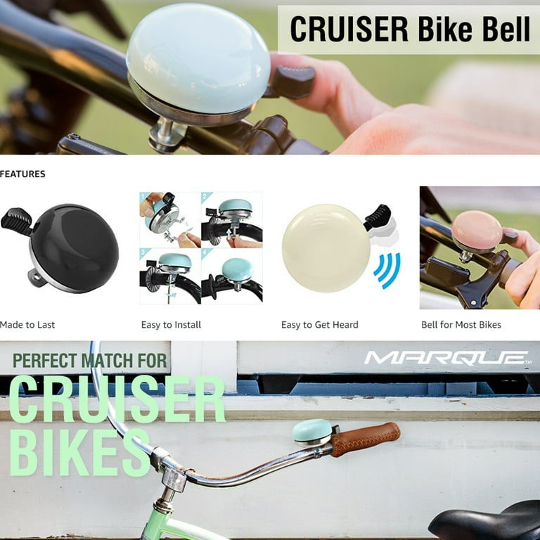 Marque Beach Cruiser Traditional Bike Bell for Kids Adults Bicycle Accessories White Walmart