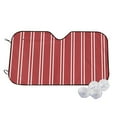 thumbnail image 2 of Lsque Stripes Red White Car Windshield Sun Shade | Accordion Folding Style Auto Shade for Car Truck SUV Van | Blocks UV Rays Sun Visor Protector | Medium, 2 of 7