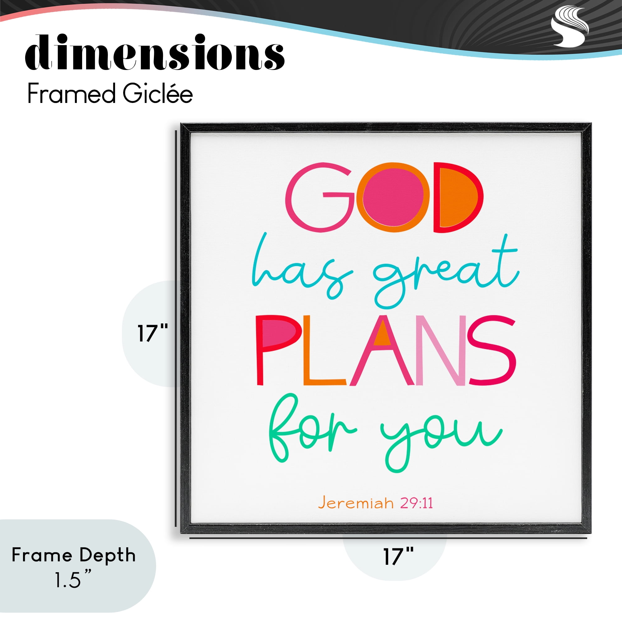Stupell Industries Whimsical God's Plans For You Black Framed Giclee Art, design by SD Graphics Studio