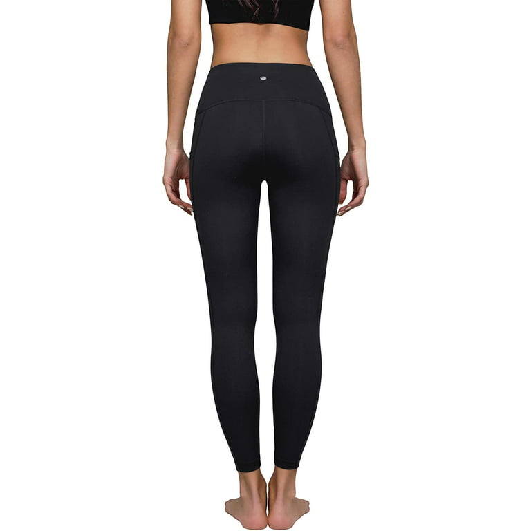 Yogalicious Lux Women's High Rise, Ankle Length Yoga Pants with Side  Pockets (Black, L)