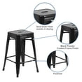 thumbnail image 6 of BizChair Commercial Grade 24" High Backless Black Metal Indoor-Outdoor Counter Height Stool with Square Seat, 6 of 13