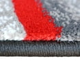 thumbnail image 6 of BizChair High Quality Hand Carved Area Rug Modern Contemporary Red Grey White Black (2 Feet X 3 Feet 4 Inch) Mat, 6 of 7