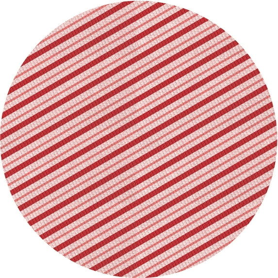 Ahgly Company Indoor Round Patterned Pink Area Rugs, 7' Round
