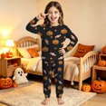 thumbnail image 2 of CONZONE Halloween Pajamas for Girls Pumpkin Pjs Set Hallowmas Jammies Long Sleeve Tops Pants 2 Piece Sleepwear Loungewear for Kids, 2 of 4