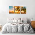 thumbnail image 3 of 3 Panels Sea Landscape Modern Wall Art Ocean Sunset Canvas Prints Sea Beach Pictures Painting on Canvas Wall Art for Home Decor Gallery Wrapped Tropical Scenery Seascape Giclee Artwork - 12"x16"x3, 3 of 6
