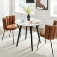 thumbnail image 2 of 36 inch Dining Table, Round, White Black, Wood, Artificial Marble, Modern Contemporary, Kitchen Room Cafe Bistro Restaurant Hospitality, 2 of 8