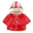 thumbnail image 3 of Baby Girls Fur Warm Coat Cloak Overcoat Hoodies Cute Outdoor Suit, 3 of 12