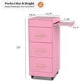 thumbnail image 7 of OmySalon Wood Salon Trolley Cart with Wheels, Hair Cart Mobile Storage Cabinet, Hairdressing Styling Tools Organizer, Rolling Salon Station for Beauty Spa Barbershop Tattoo, Pink, 7 of 7