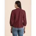 thumbnail image 3 of Moomaya Womens Solid Top, Mandarin Collar, Cotton Shirt Top, 3 of 8
