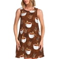 thumbnail image 1 of Fotbe Cute Sloths Bear Relaxing In Coffee Cup Vestido de Verano sin Mangas para Mujer – Vestido Midi Línea A, Estilo Camiseta Floral, Vestido Playero Casual y Fluido, 1 of 7