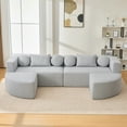 thumbnail image 5 of Harper & Bright Designs Boneless Couch Modular Sectional Sofa, Sponge Compression Sofa Free combination, Curved Foam Floor Sofa Bed with Deep Seating for Living Room, Grey, 5 of 19
